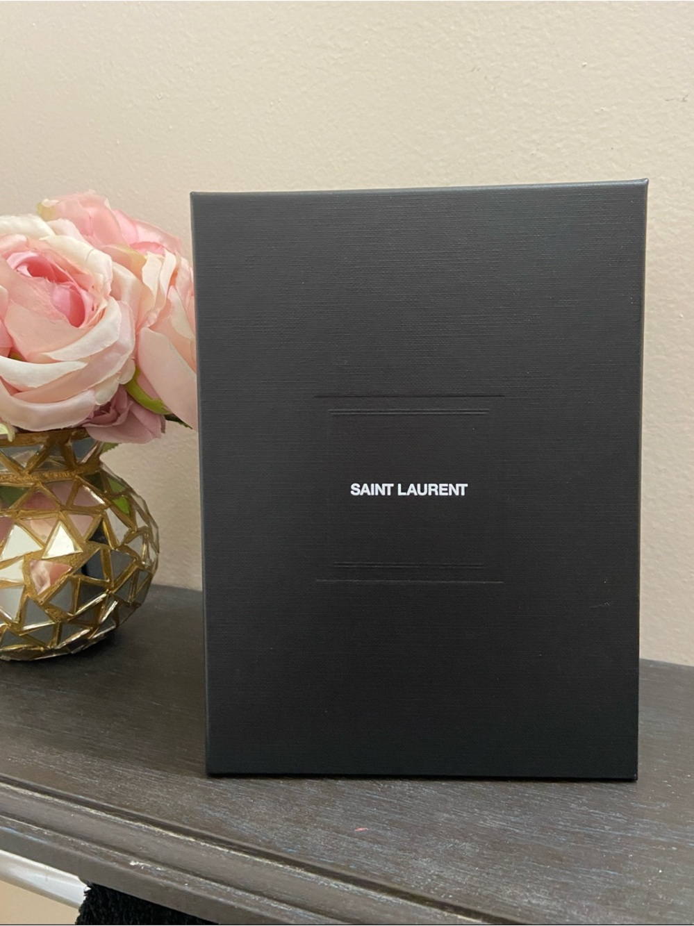 Saint Laurent Black and Pink Home Accent Box